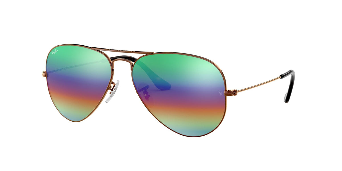 Ray-Ban Aviator 0RB3025 9018C3 62 Bronze/ Green Rainbow Flash