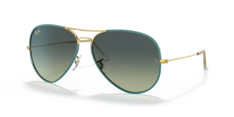 Ray-Ban Aviator Full Color 0RB3025JM 9196BH 58 Green/ Green /Blue Gradient 58 / Crystal / Metal / Metal