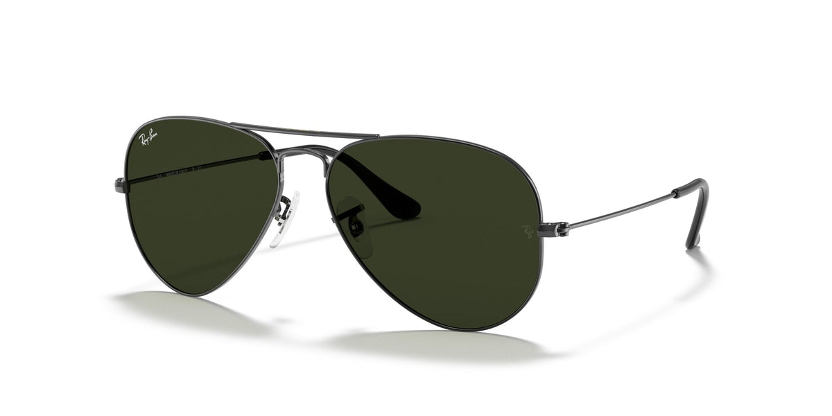 Ray-Ban Aviator 0RB3025 W0879 58 Gunmetal/ Green 58 / Crystal / Metal / Metal