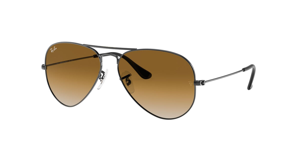 Ray-Ban Aviator 0RB3025 004/51 58 Gunmetal/ Light Brown Gradient 58 / Crystal / Metal / Metal