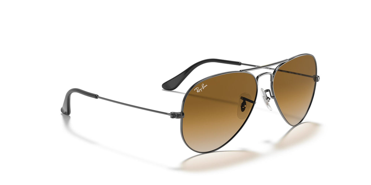 Ray-Ban Aviator 0RB3025 004/51 58 Gunmetal/ Light Brown Gradient 58 / Crystal / Metal / Metal