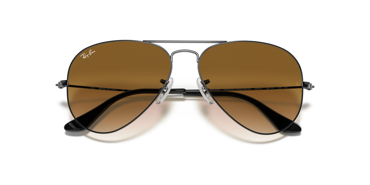 Ray-Ban Aviator 0RB3025 004/51 58 Gunmetal/ Light Brown Gradient 58 / Crystal / Metal / Metal