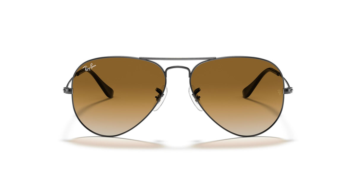 Ray-Ban Aviator 0RB3025 004/51 58 Gunmetal/ Light Brown Gradient 58 / Crystal / Metal / Metal