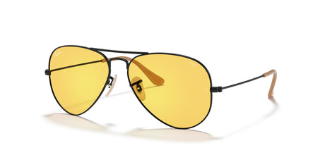 RB 3025 Ray-Ban Aviator Large Metal Matte Black /  Photo Yellow 58 58 / Crystal / Metal
