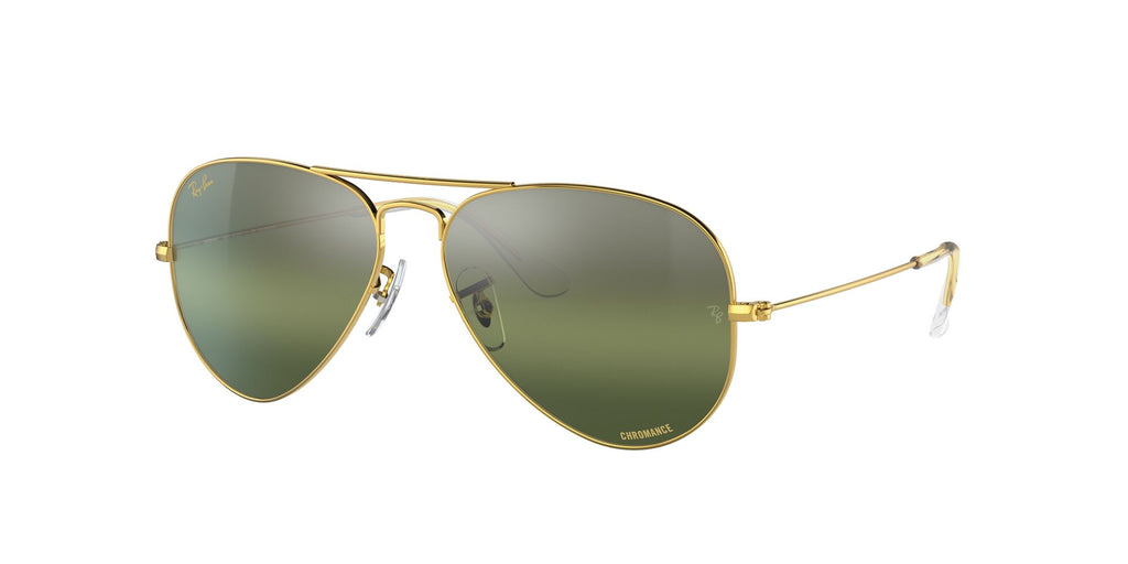 Ray-Ban Aviator 0RB3025 9196G4 58 Gold/ Silver/Green 58 / Crystal / Metal