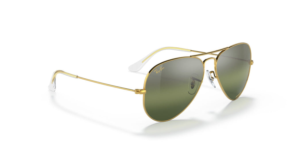 Ray-Ban Aviator 0RB3025 9196G4 58 Gold/ Silver/Green 58 / Crystal / Metal