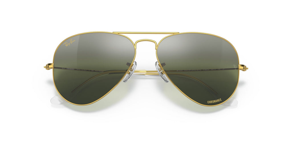 Ray-Ban Aviator 0RB3025 9196G4 58 Gold/ Silver/Green 58 / Crystal / Metal