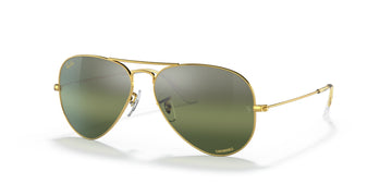 Ray-Ban Aviator 0RB3025 9196G4 58 Gold/ Silver/Green 58 / Crystal / Metal