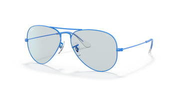 RB 3025 Ray-Ban Aviator Large Metal Light Blu /  Photo Evolve Grey/Dark Violet 58 58 / Crystal / Metal