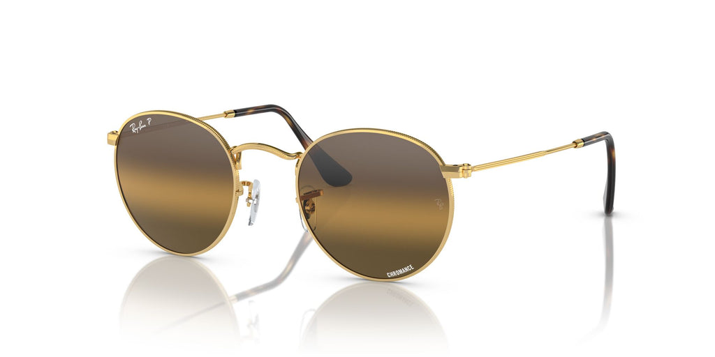 Ray-Ban Round Metal 0RB3447 001/G5 50 Gold/ Silver/Brown 50 / Crystal / Metal / Metal