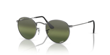 Ray-Ban Round Metal 0RB3447 004/G4 50 Gunmetal/ Silver/Green 50 / Crystal / Metal / Metal