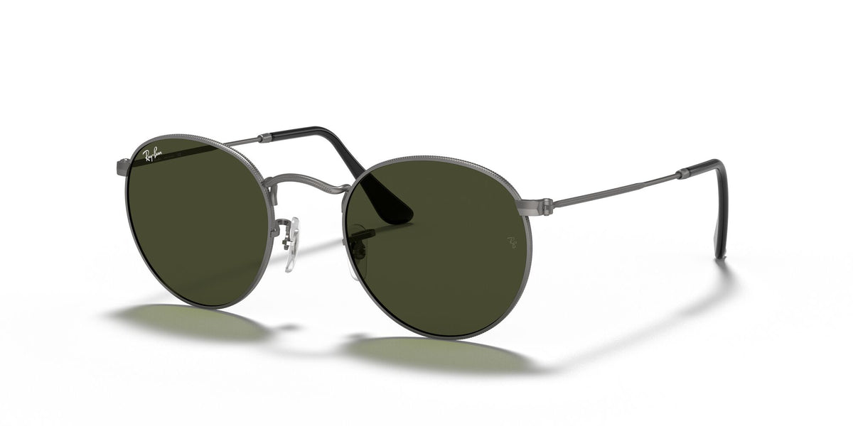 Ray-Ban Round Metal 0RB3447 029 50 Gunmetal/ Green 50 / Crystal / Metal / Metal