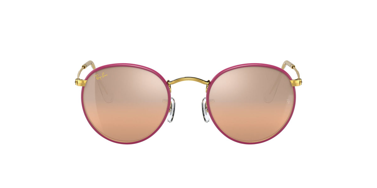RB 3447JM Ray-Ban Round Full Color Violet / Silver/Pink Mirror 50 50 / Crystal / Metal / Metal