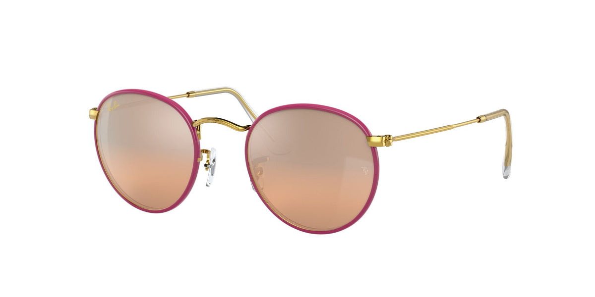 RB 3447JM Ray-Ban Round Full Color Violet / Silver/Pink Mirror 50 50 / Crystal / Metal / Metal