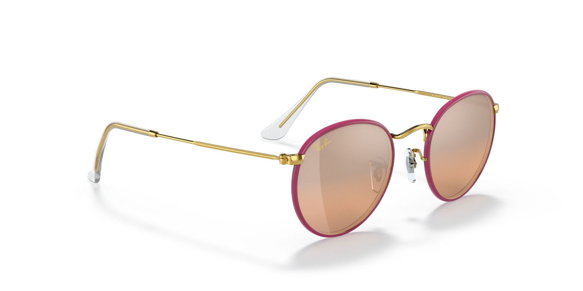 RB 3447JM Ray-Ban Round Full Color Violet / Silver/Pink Mirror 50 50 / Crystal / Metal / Metal