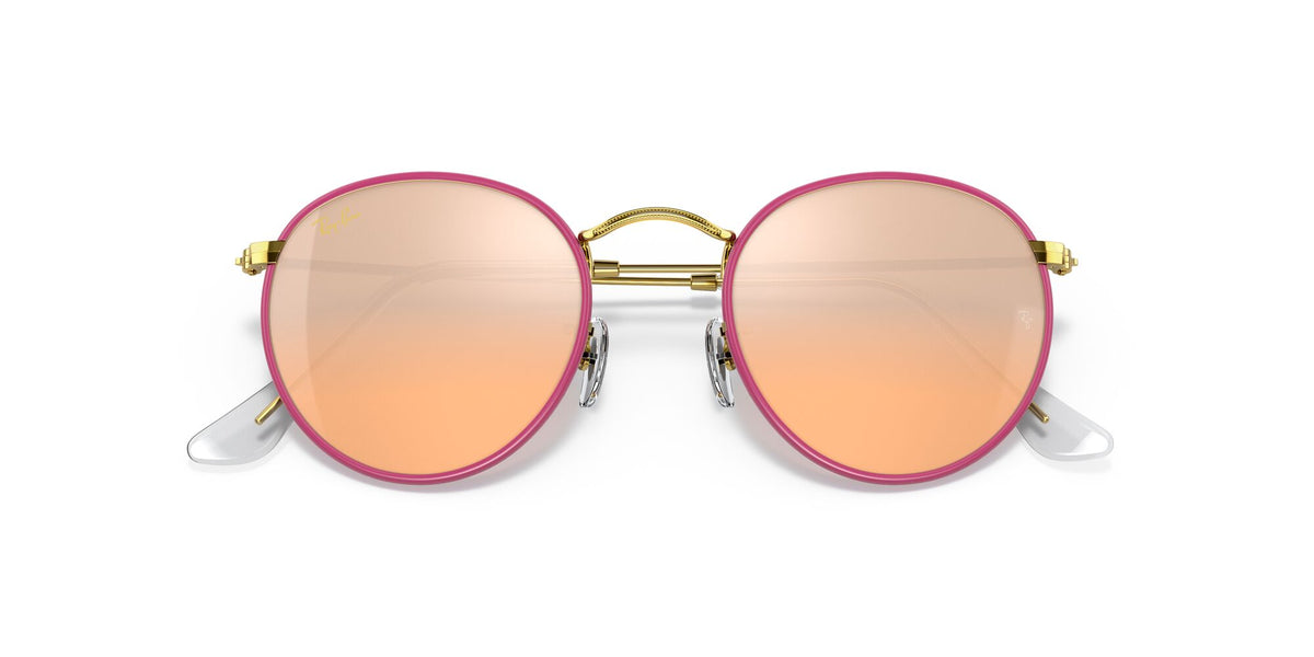 RB 3447JM Ray-Ban Round Full Color Violet / Silver/Pink Mirror 50 50 / Crystal / Metal / Metal