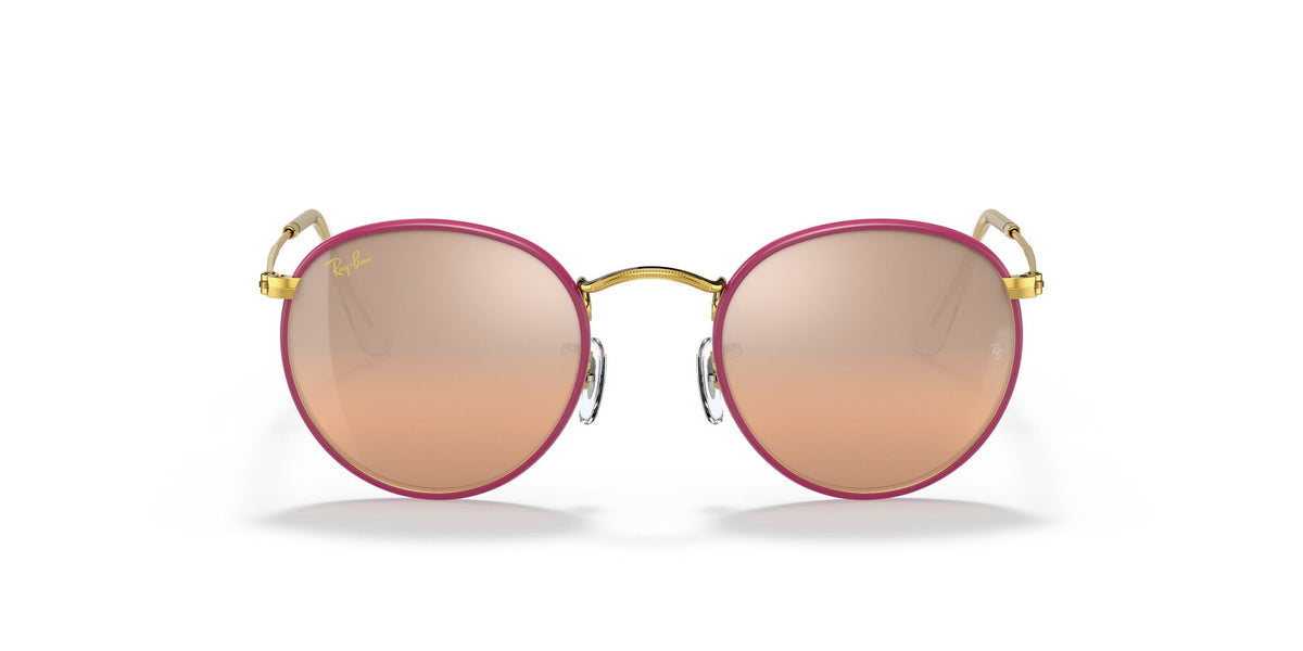 RB 3447JM Ray-Ban Round Full Color Violet / Silver/Pink Mirror 50 50 / Crystal / Metal / Metal