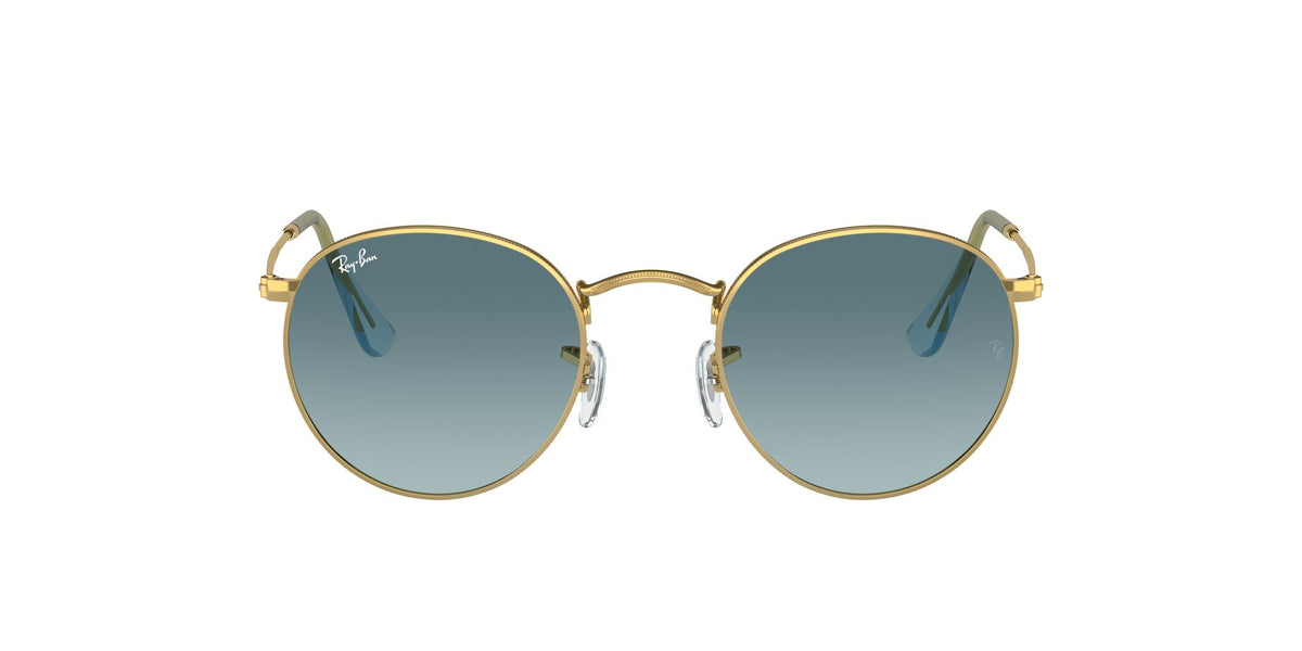 Ray-Ban Round Metal 0RB3447 001/3M 47 Gold/ Blue