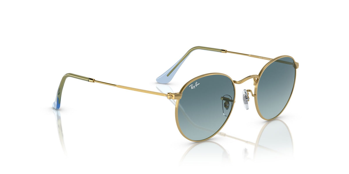 Ray-Ban Round Metal 0RB3447 001/3M 47 Gold/ Blue