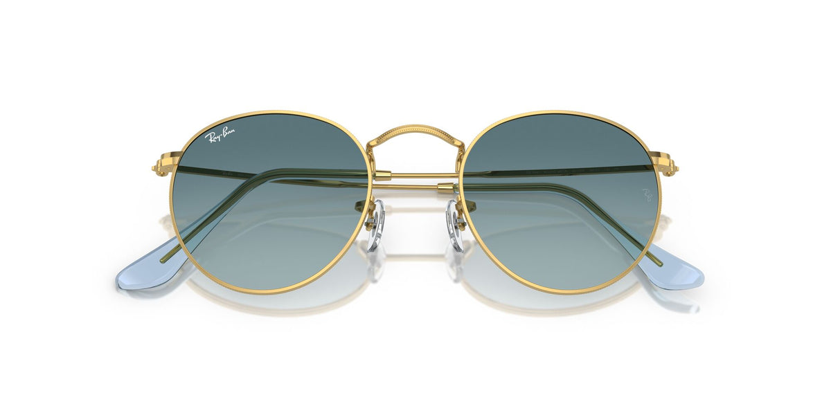 Ray-Ban Round Metal 0RB3447 001/3M 47 Gold/ Blue