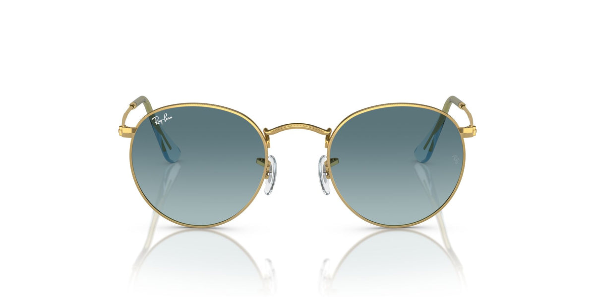Ray-Ban Round Metal 0RB3447 001/3M 47 Gold/ Blue