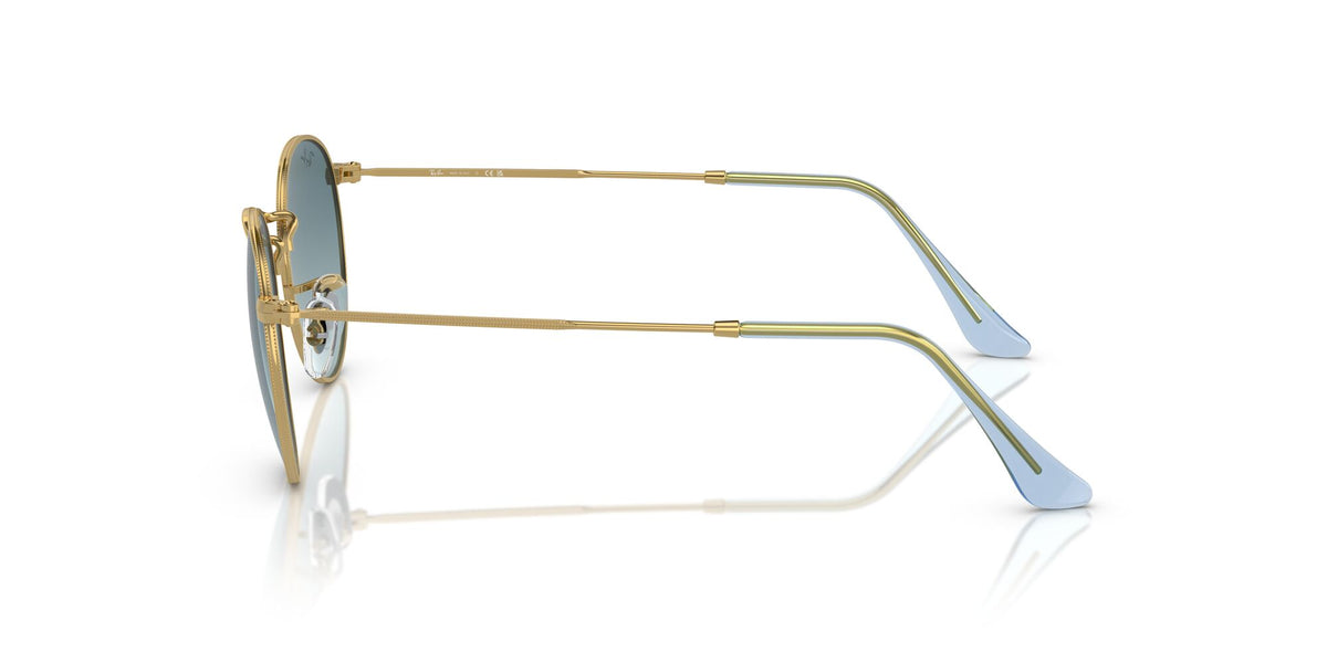Ray-Ban Round Metal 0RB3447 001/3M 47 Gold/ Blue