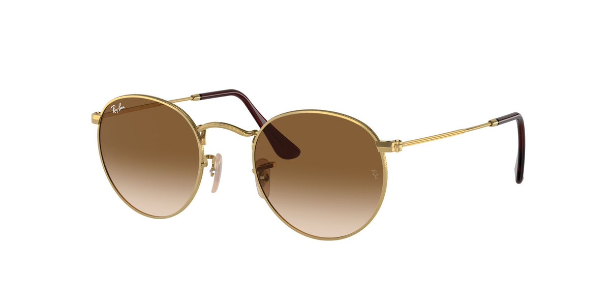 Ray-Ban Round Metal 0RB3447 001/51 47 Gold/ Brown 47 / Crystal / Metal / Metal