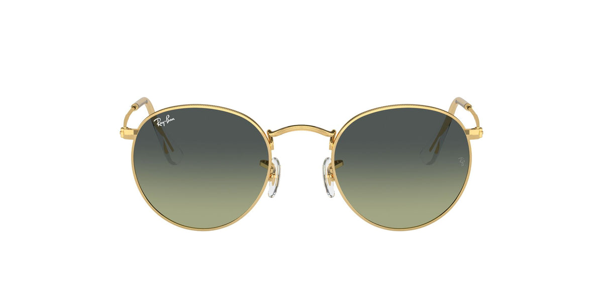 Ray-Ban Round Metal 0RB3447 001/BH 50 Gold/ Green Vintage