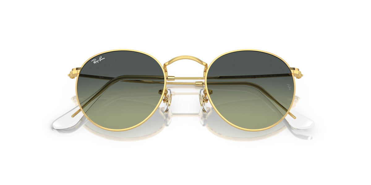 Ray-Ban Round Metal 0RB3447 001/BH 50 Gold/ Green Vintage