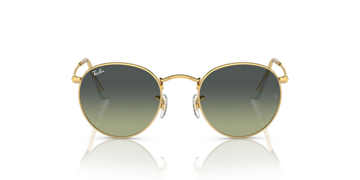 Ray-Ban Round Metal 0RB3447 001/BH 50 Gold/ Green Vintage