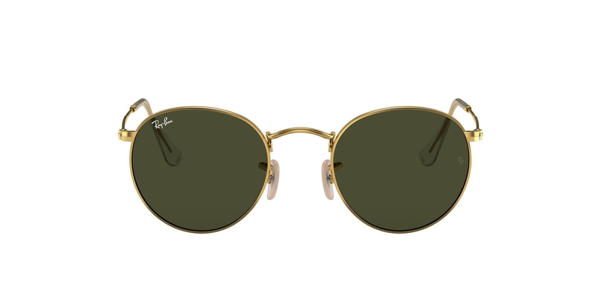 Ray-Ban Round Metal 0RB3447 001 53 Gold/ Green - Blue Star Eyewear