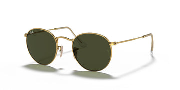 Ray-Ban Round Metal 0RB3447 001 53 Gold/ Green 53 / Crystal / Metal / Metal