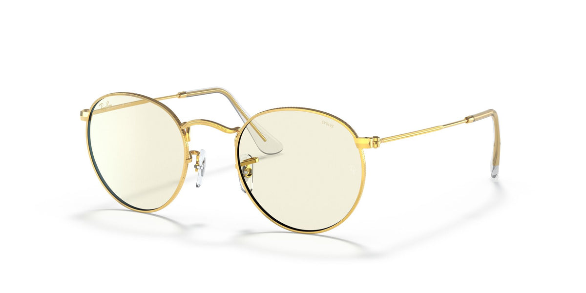 Ray-Ban Round Metal 0RB3447 9196BL 47 Gold/ Clear 47 / Crystal / Metal / Metal