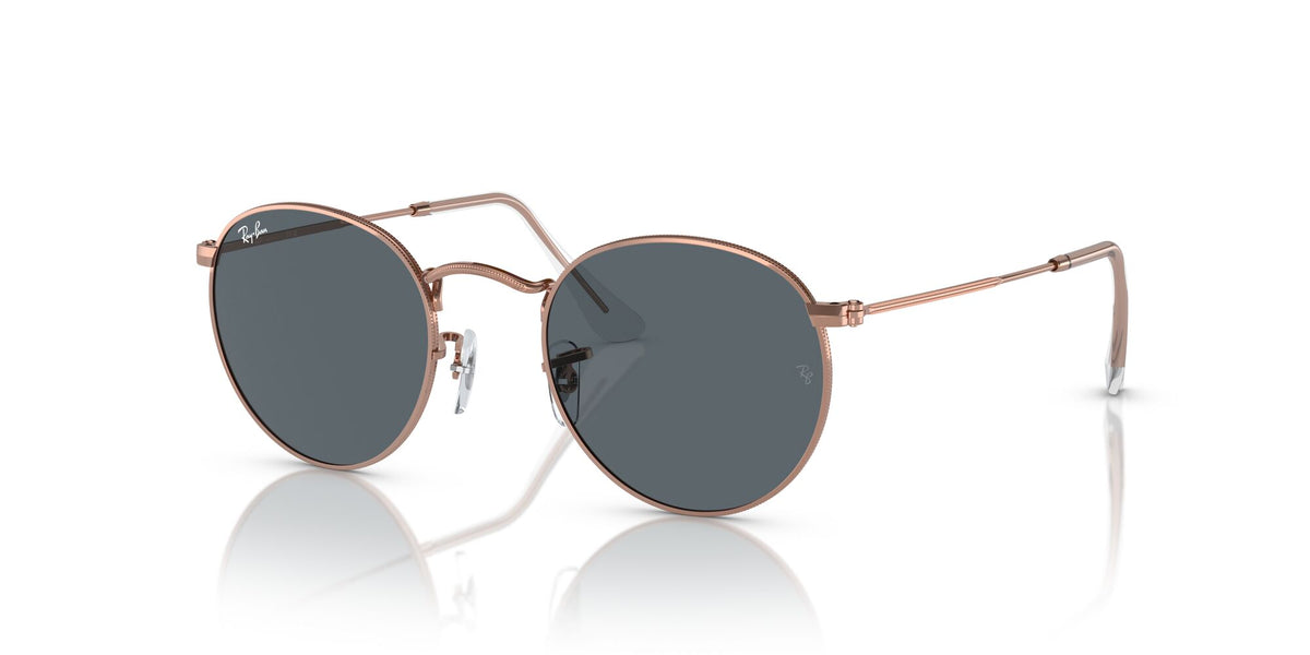 Ray-Ban Round Metal 0RB3447 9202R5 50 Rose Gold/ Blue 50 / Crystal / Metal / Metal