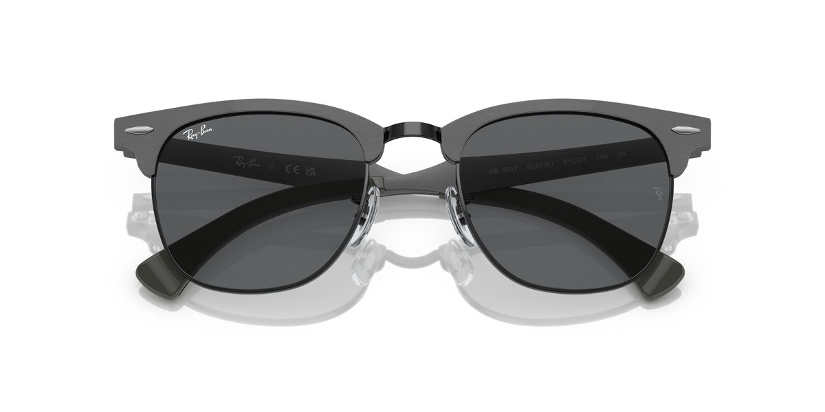 RB 3507 Ray-Ban Clubmaster Aluminum Graphite On Black / Dark Grey 51 51 / Crystal / Metal / Aluminium