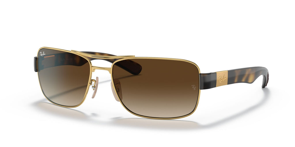 Ray-Ban  0RB3522 001/13 64 Gold/ Brown Gradient Dark Brown 64 / Polycarbonate / Steel / Metal