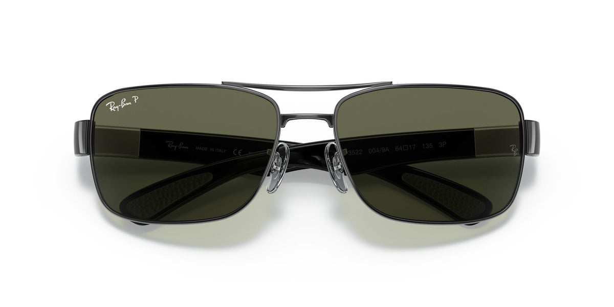 Ray-Ban  0RB3522 004/9A 64 Gunmetal/ Green 64 / Polycarbonate / Steel / Metal