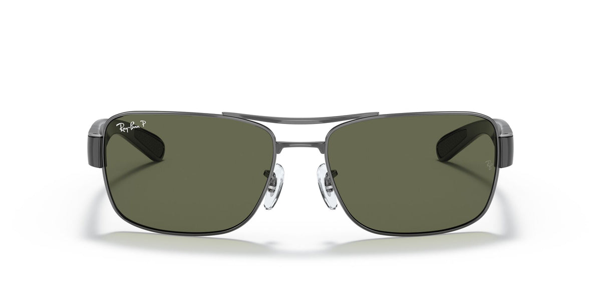 Ray-Ban  0RB3522 004/9A 64 Gunmetal/ Green 64 / Polycarbonate / Steel / Metal