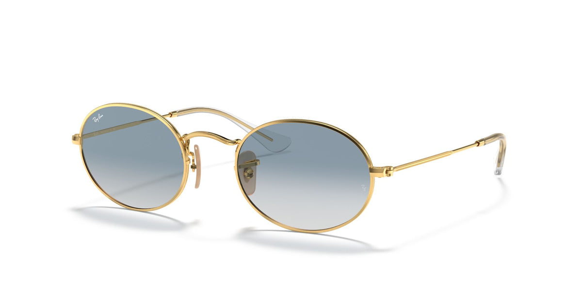 Ray-Ban Oval 0RB3547N 001/3F 51 Gold/ Light Blue Gradient 51 / Crystal / Metal / Metal