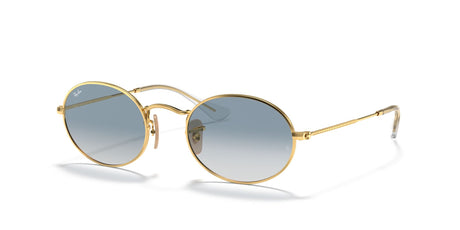 Ray-Ban Oval 0RB3547N 001/3F 51 Gold/ Light Blue Gradient 51 / Crystal / Metal / Metal