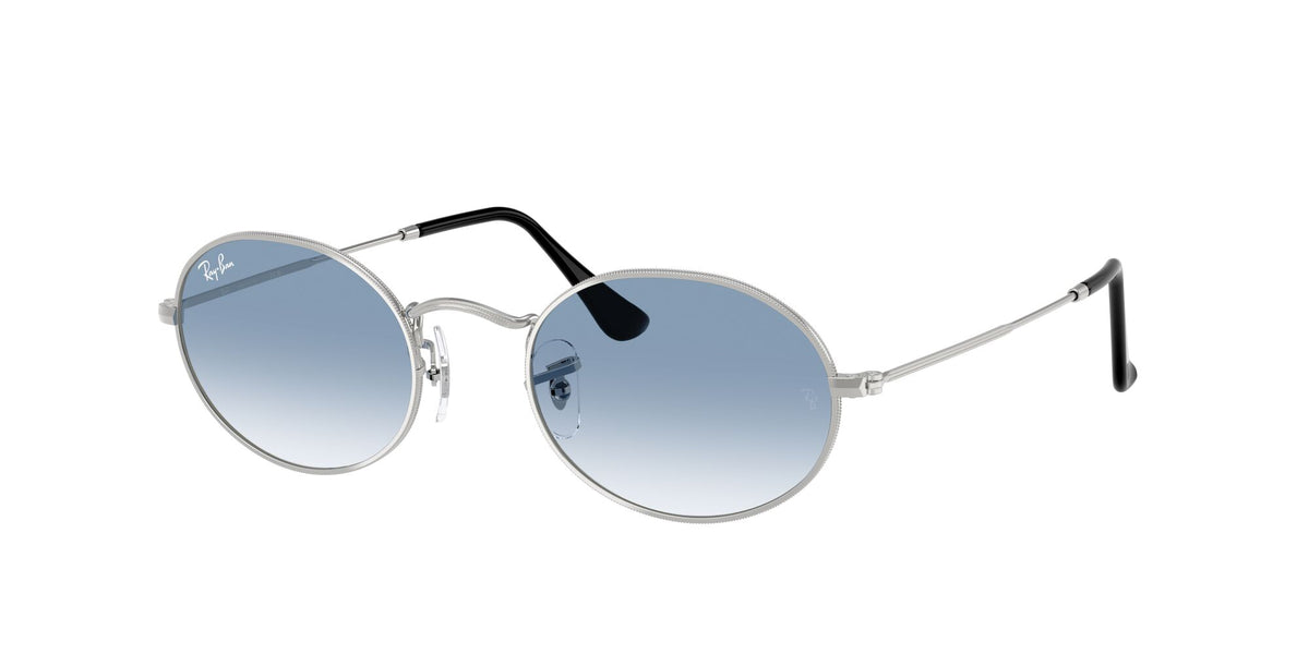 Ray-Ban Oval 0RB3547 003/3F 54 Silver/ Clear Gradient Blue