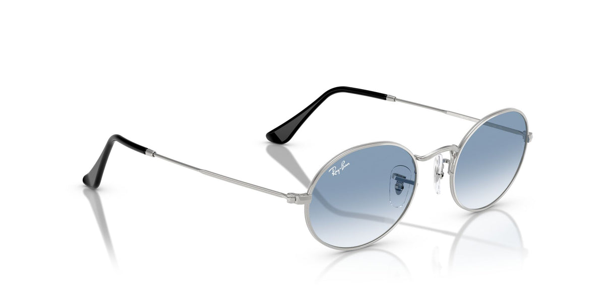 Ray-Ban Oval 0RB3547 003/3F 54 Silver/ Clear Gradient Blue