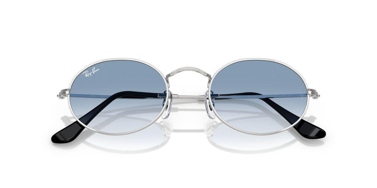 Ray-Ban Oval 0RB3547 003/3F 54 Silver/ Clear Gradient Blue
