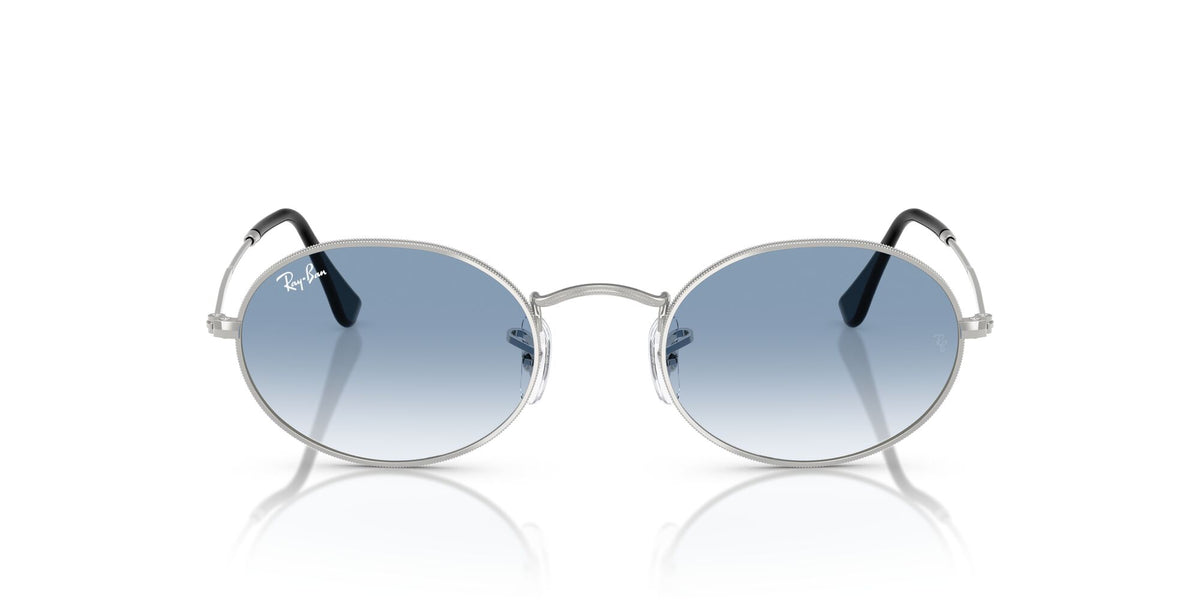 Ray-Ban Oval 0RB3547 003/3F 54 Silver/ Clear Gradient Blue