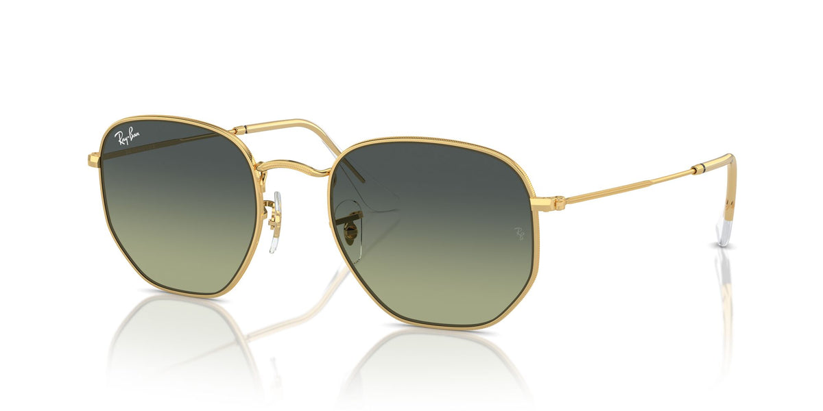 Ray-Ban Hexagonal 0RB3548 001/BH 54 Gold/ Green Vintage