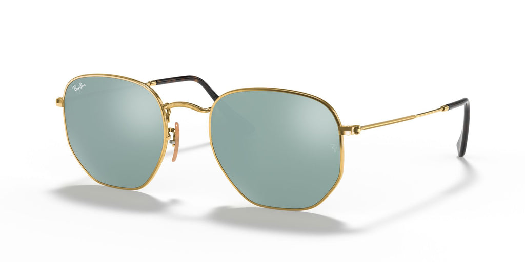 Ray-Ban Hexagonal 0RB3548N 001/30 51 Gold/ Silver Flash 51 / Crystal / Steel / Metal