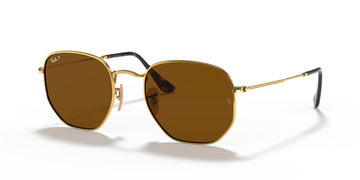 Ray-Ban Hexagonal 0RB3548N 001/57 51 Gold/ Brown 51 / Crystal / Steel / Metal