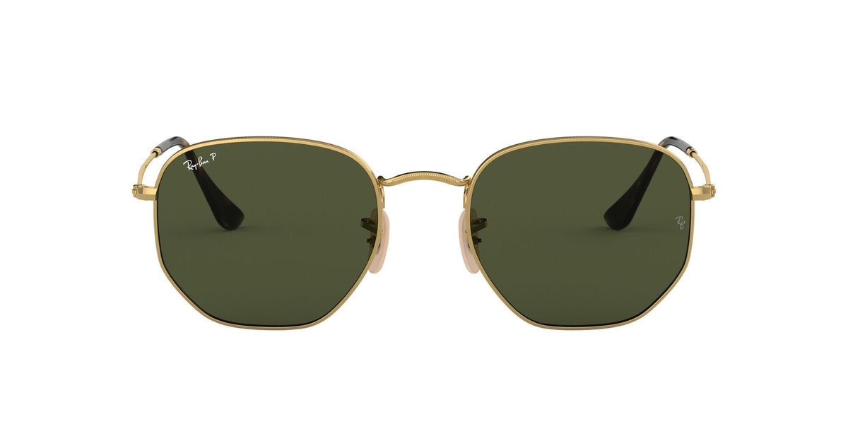 Ray-Ban Hexagonal 0RB3548N 001/58 51 Gold/ Green - Blue Star Eyewear