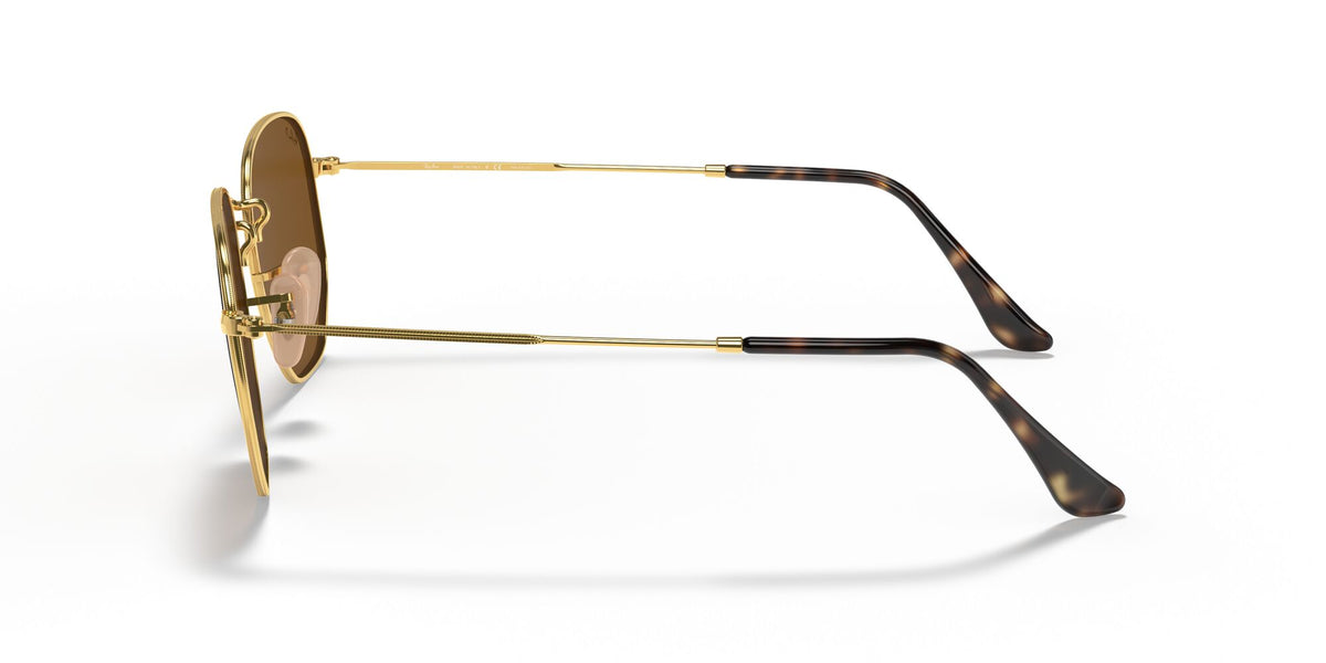 Ray-Ban Hexagonal 0RB3548N 001/57 51 Gold/ Brown 51 / Crystal / Steel / Metal