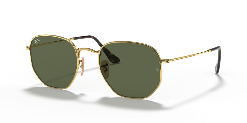 Ray-Ban Hexagonal 0RB3548N 001 54 Gold/ Green